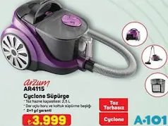 ARZUM AR4115 CYCLONE SÜPÜRGE fiyat ve kampanya bilgisi